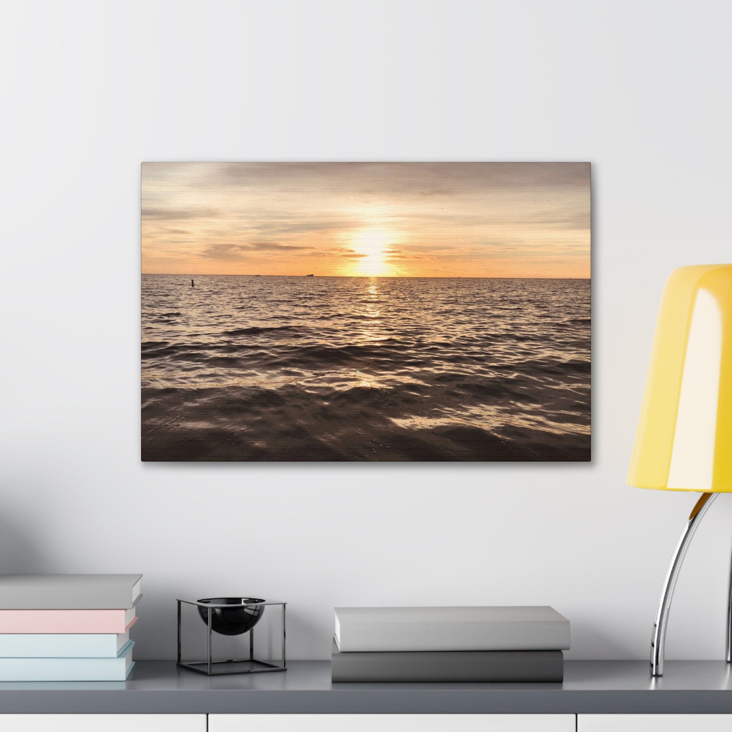 Serene Sunset Canvas Print, Ocean Art Wall Decor, Beach Home Decor, Nautical Gift for Beach Lovers, Sunset Photography Wall Art