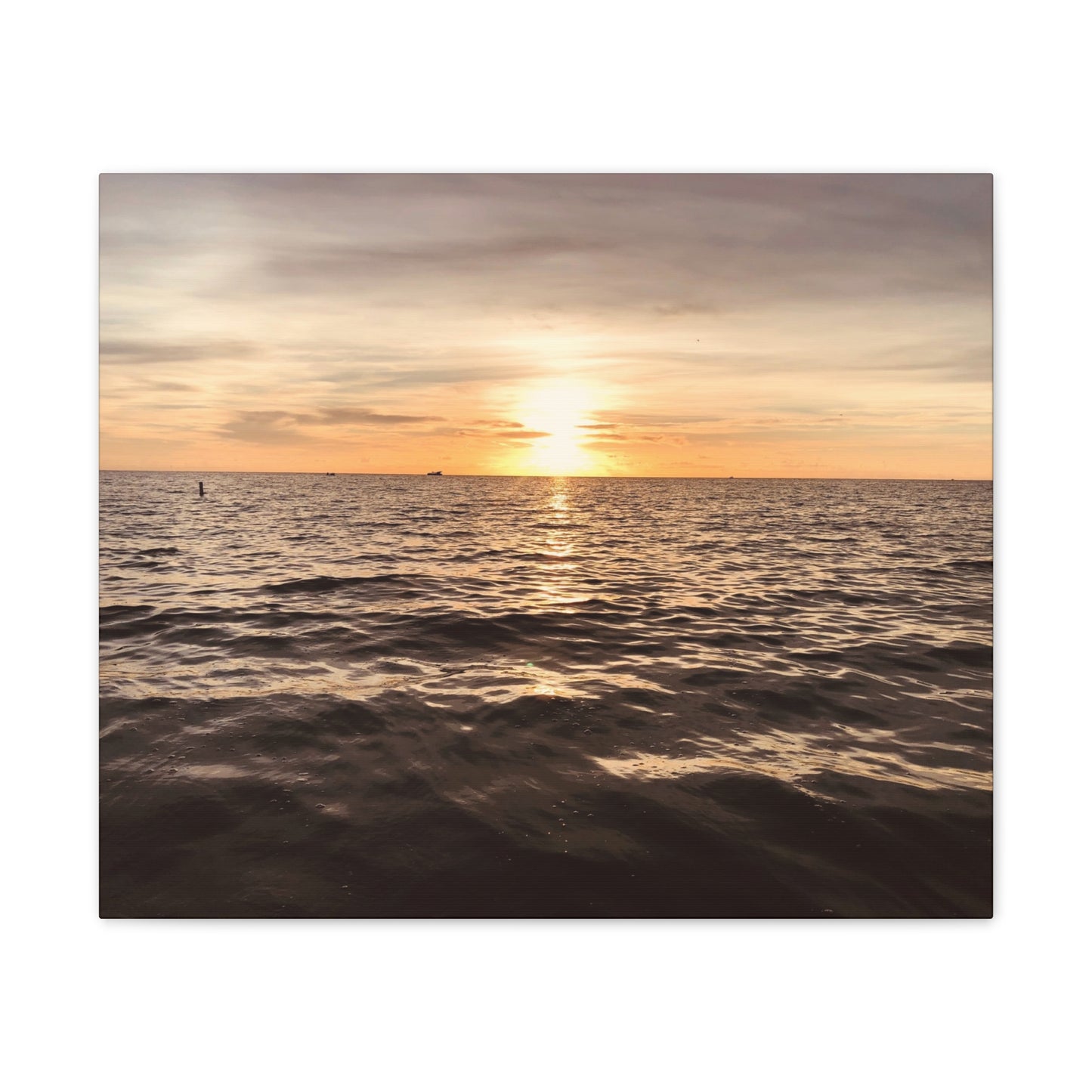 Serene Sunset Canvas Print, Ocean Art Wall Decor, Beach Home Decor, Nautical Gift for Beach Lovers, Sunset Photography Wall Art