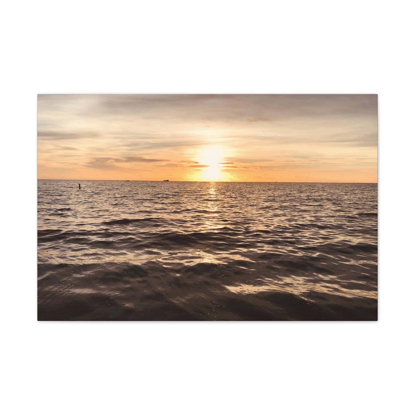 Serene Sunset Canvas Print, Ocean Art Wall Decor, Beach Home Decor, Nautical Gift for Beach Lovers, Sunset Photography Wall Art