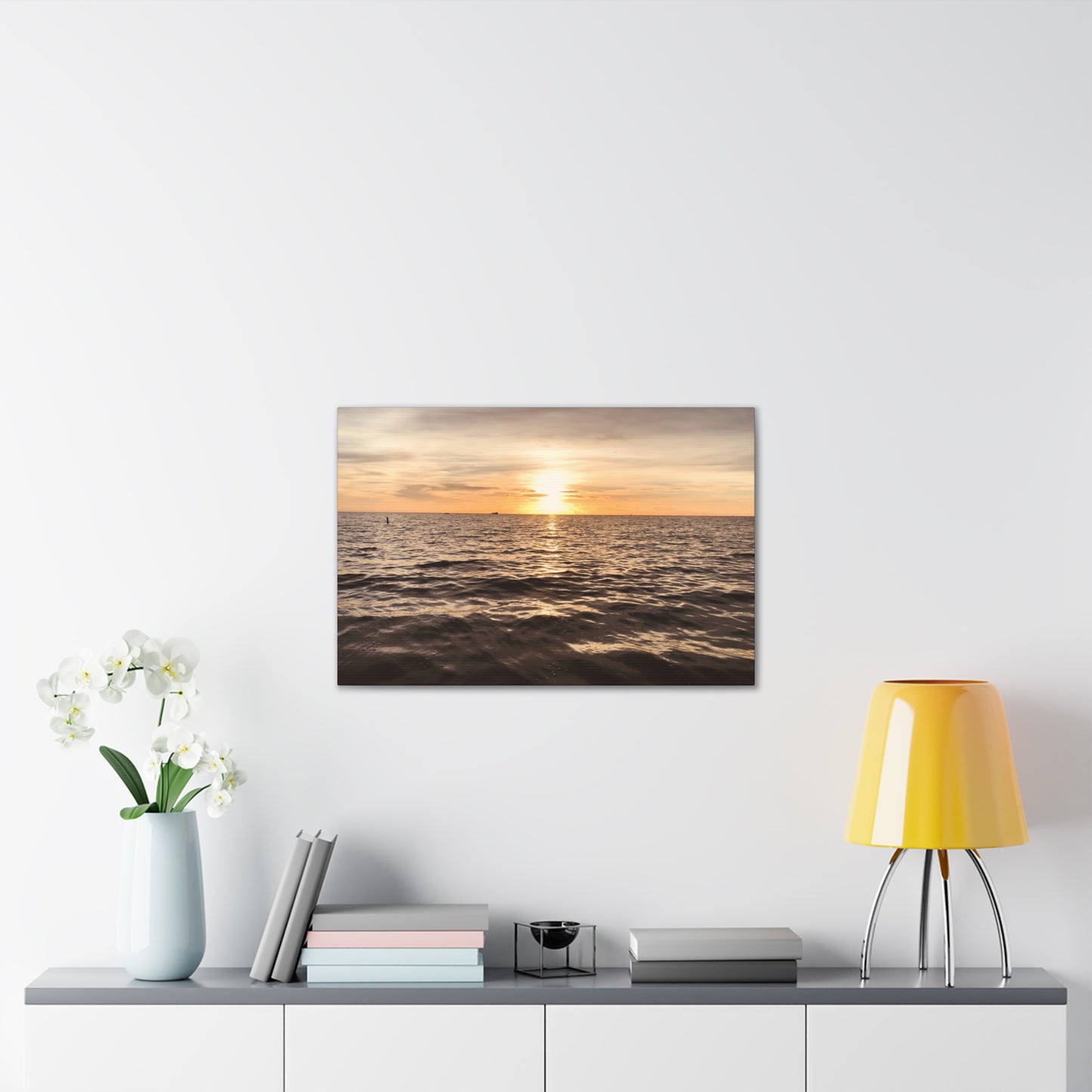 Serene Sunset Canvas Print, Ocean Art Wall Decor, Beach Home Decor, Nautical Gift for Beach Lovers, Sunset Photography Wall Art