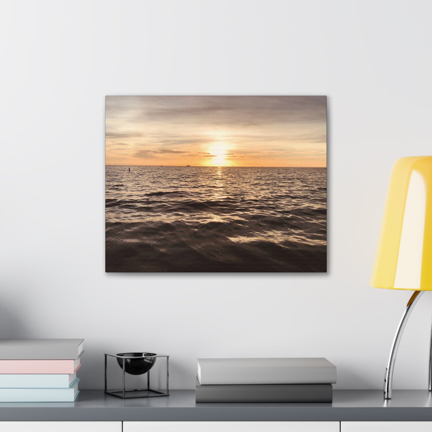 Serene Sunset Canvas Print, Ocean Art Wall Decor, Beach Home Decor, Nautical Gift for Beach Lovers, Sunset Photography Wall Art