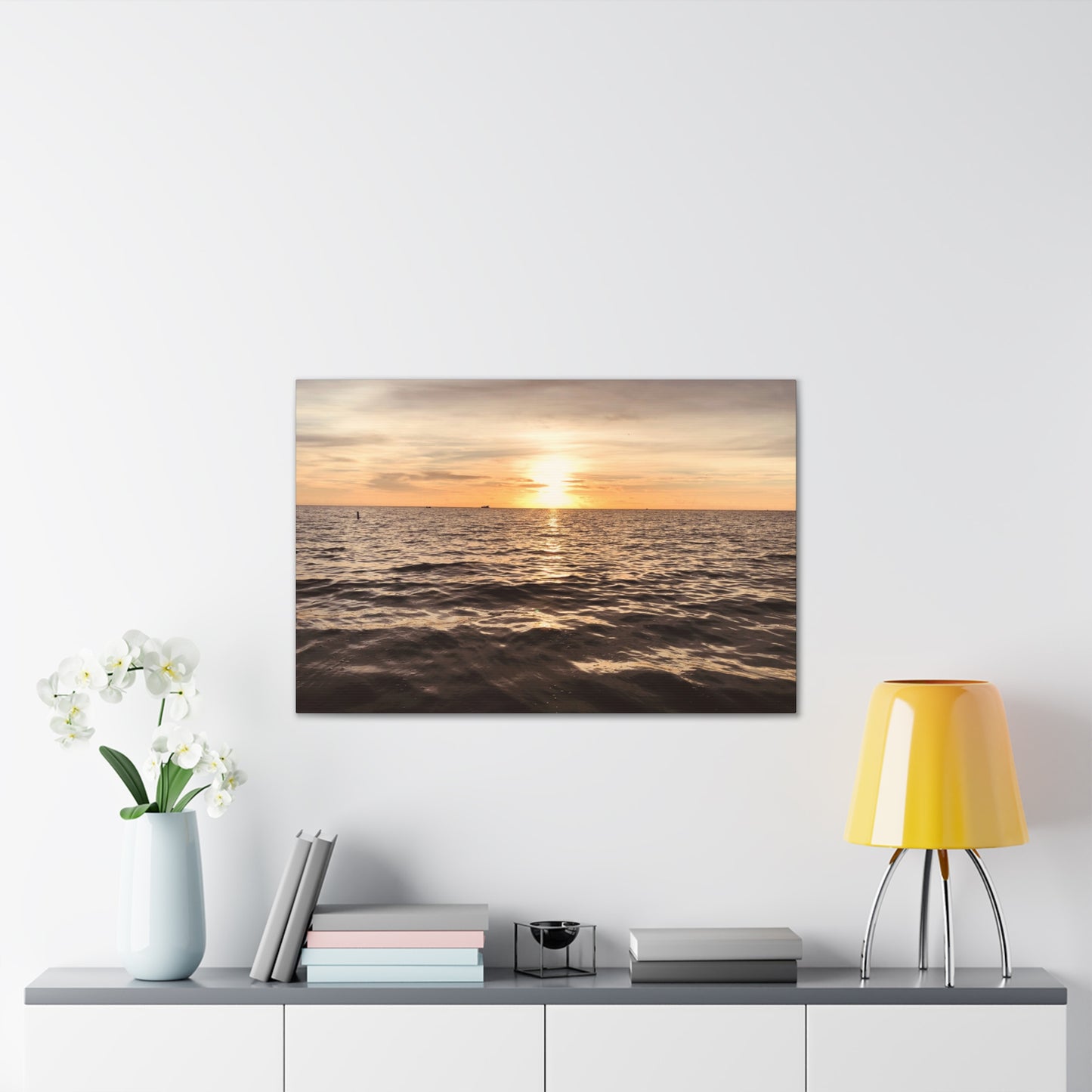 Serene Sunset Canvas Print, Ocean Art Wall Decor, Beach Home Decor, Nautical Gift for Beach Lovers, Sunset Photography Wall Art