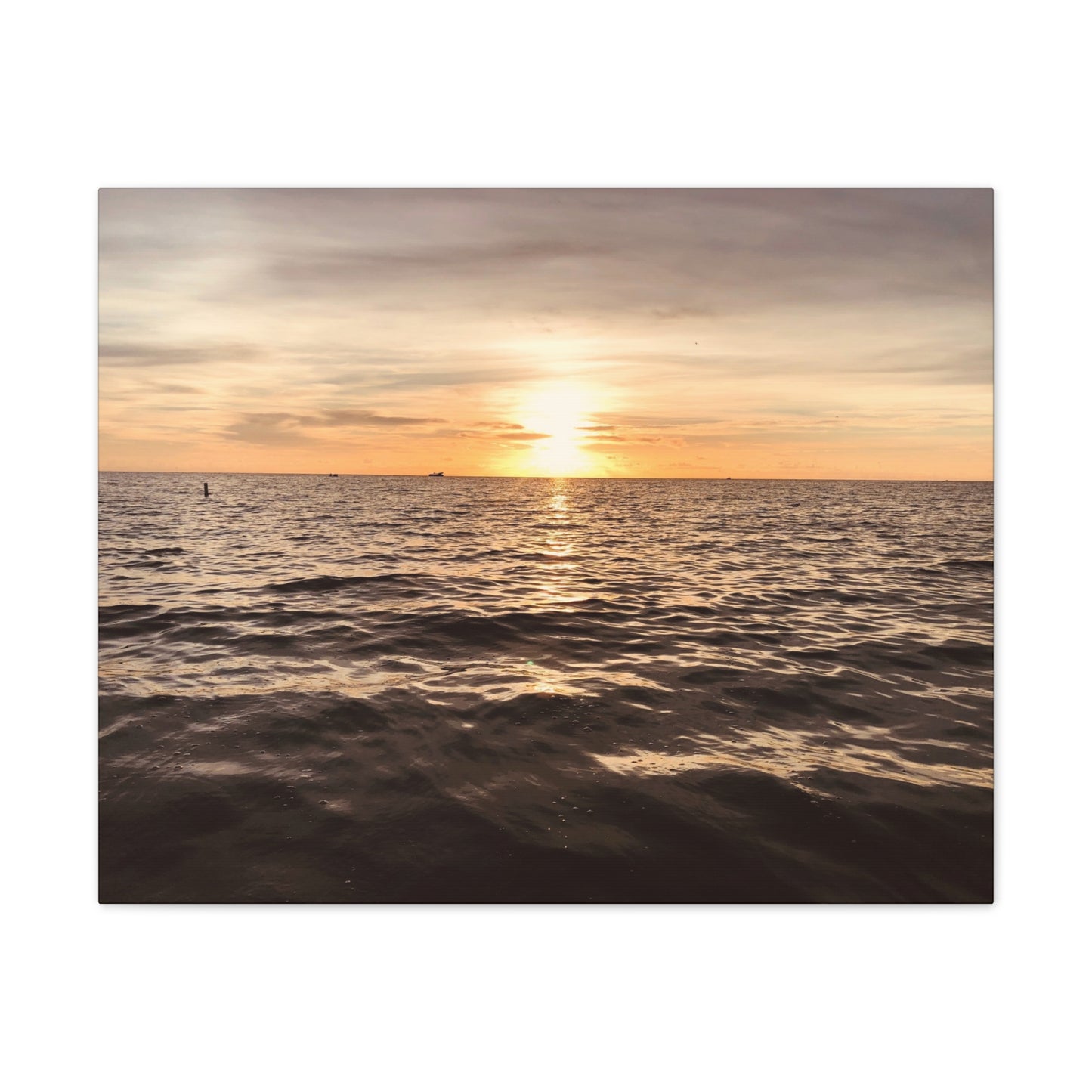 Serene Sunset Canvas Print, Ocean Art Wall Decor, Beach Home Decor, Nautical Gift for Beach Lovers, Sunset Photography Wall Art