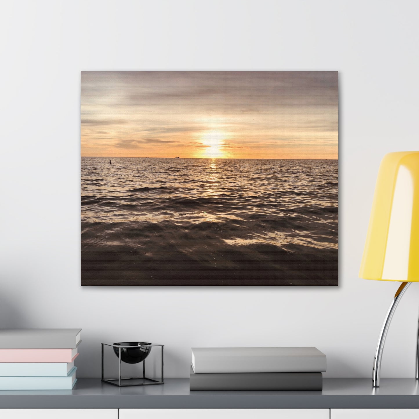 Serene Sunset Canvas Print, Ocean Art Wall Decor, Beach Home Decor, Nautical Gift for Beach Lovers, Sunset Photography Wall Art