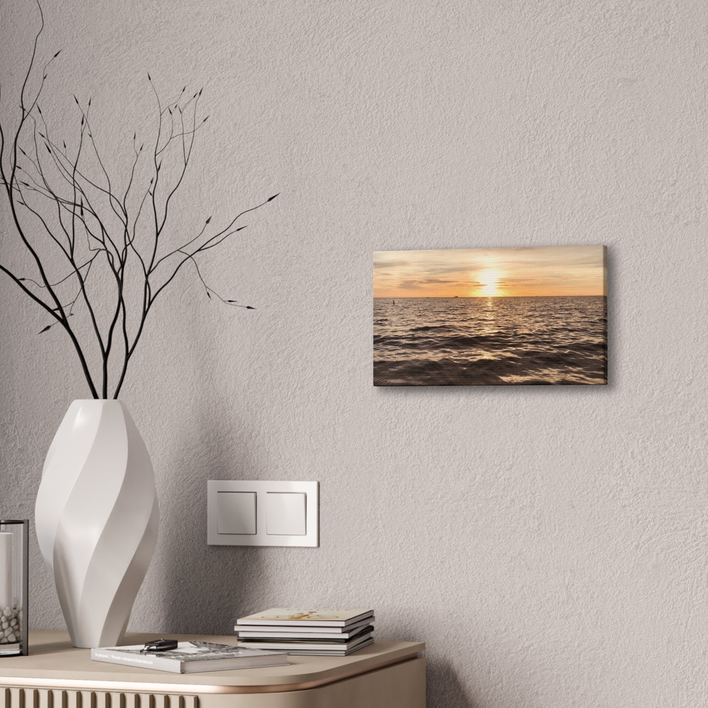 Serene Sunset Canvas Print, Ocean Art Wall Decor, Beach Home Decor, Nautical Gift for Beach Lovers, Sunset Photography Wall Art
