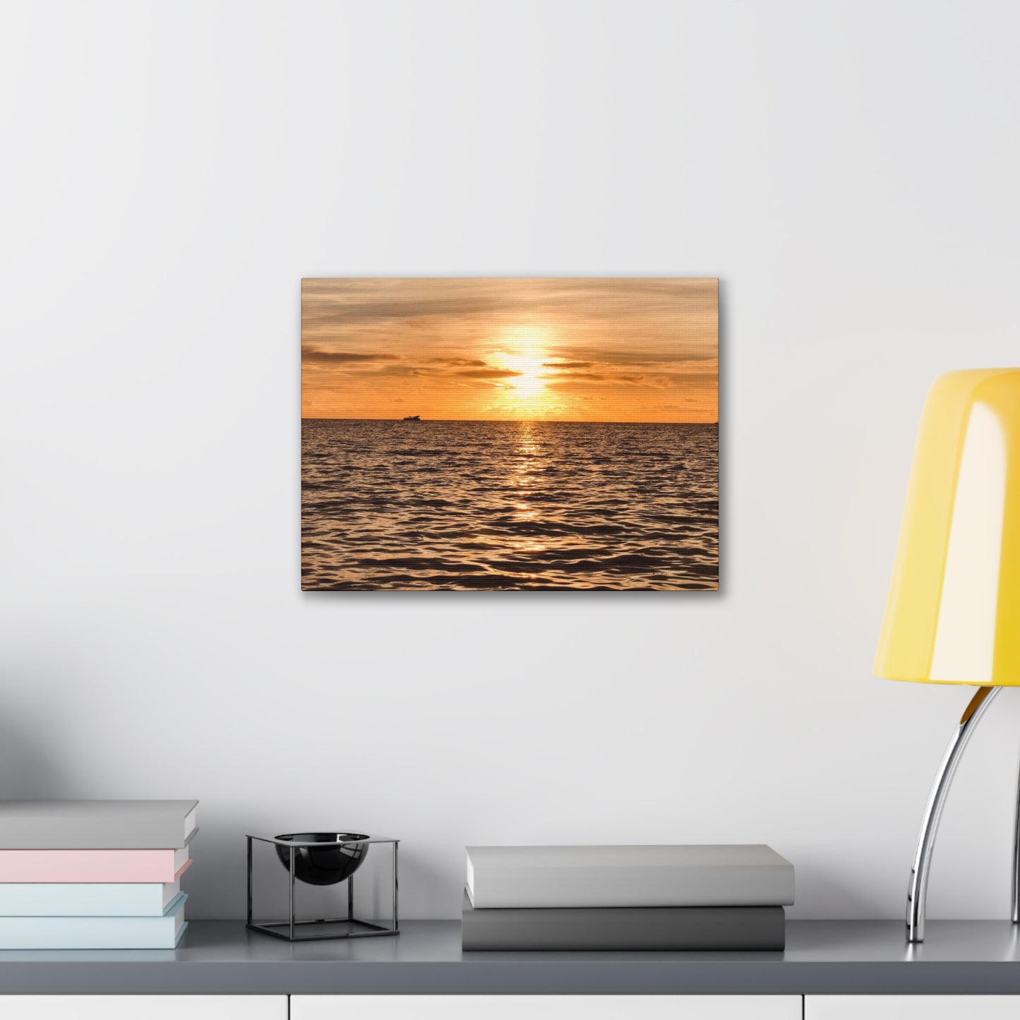 Sunset Canvas Wall Art, Warm Ocean Artwork, Home Decor, Coastal Vibes, Unique Gift for Ocean Lovers, Living Room Decor, Beach House Wall Art