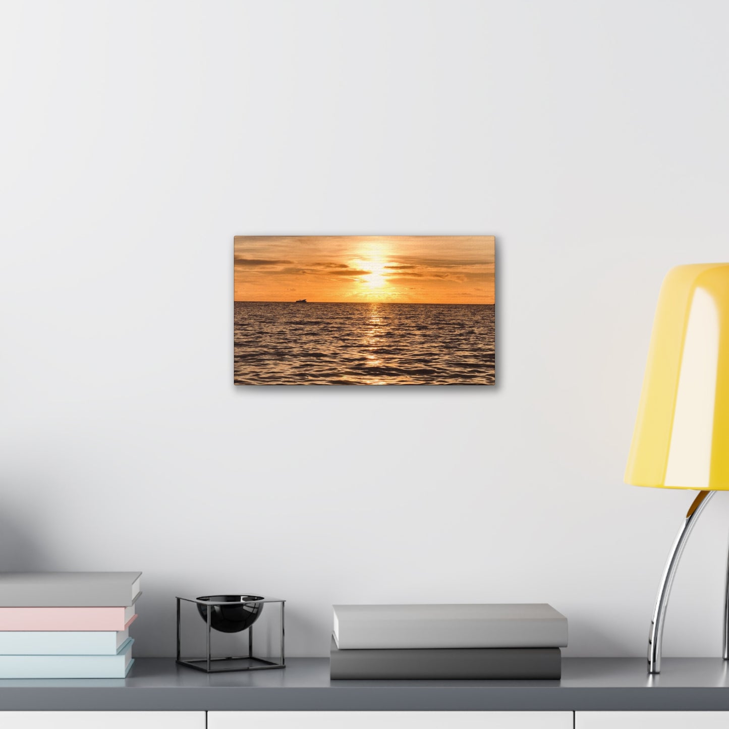 Sunset Canvas Wall Art, Warm Ocean Artwork, Home Decor, Coastal Vibes, Unique Gift for Ocean Lovers, Living Room Decor, Beach House Wall Art