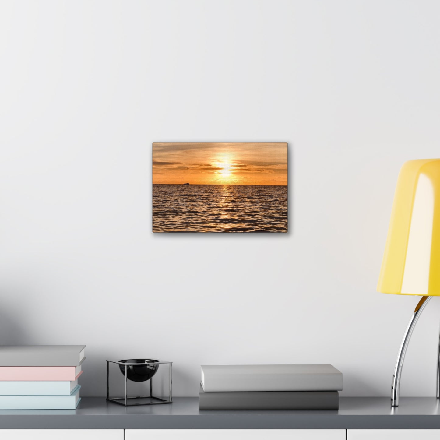 Sunset Canvas Wall Art, Warm Ocean Artwork, Home Decor, Coastal Vibes, Unique Gift for Ocean Lovers, Living Room Decor, Beach House Wall Art