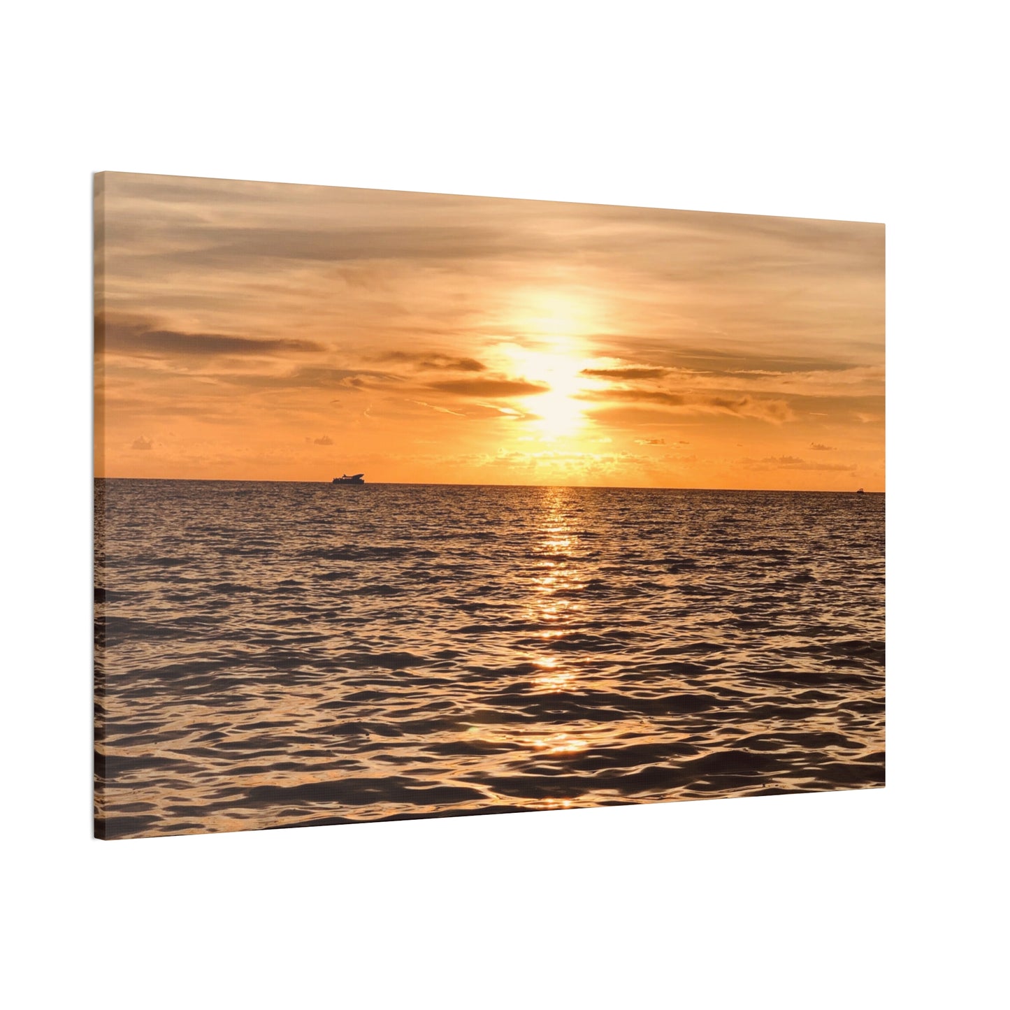 Sunset Canvas Wall Art, Warm Ocean Artwork, Home Decor, Coastal Vibes, Unique Gift for Ocean Lovers, Living Room Decor, Beach House Wall Art