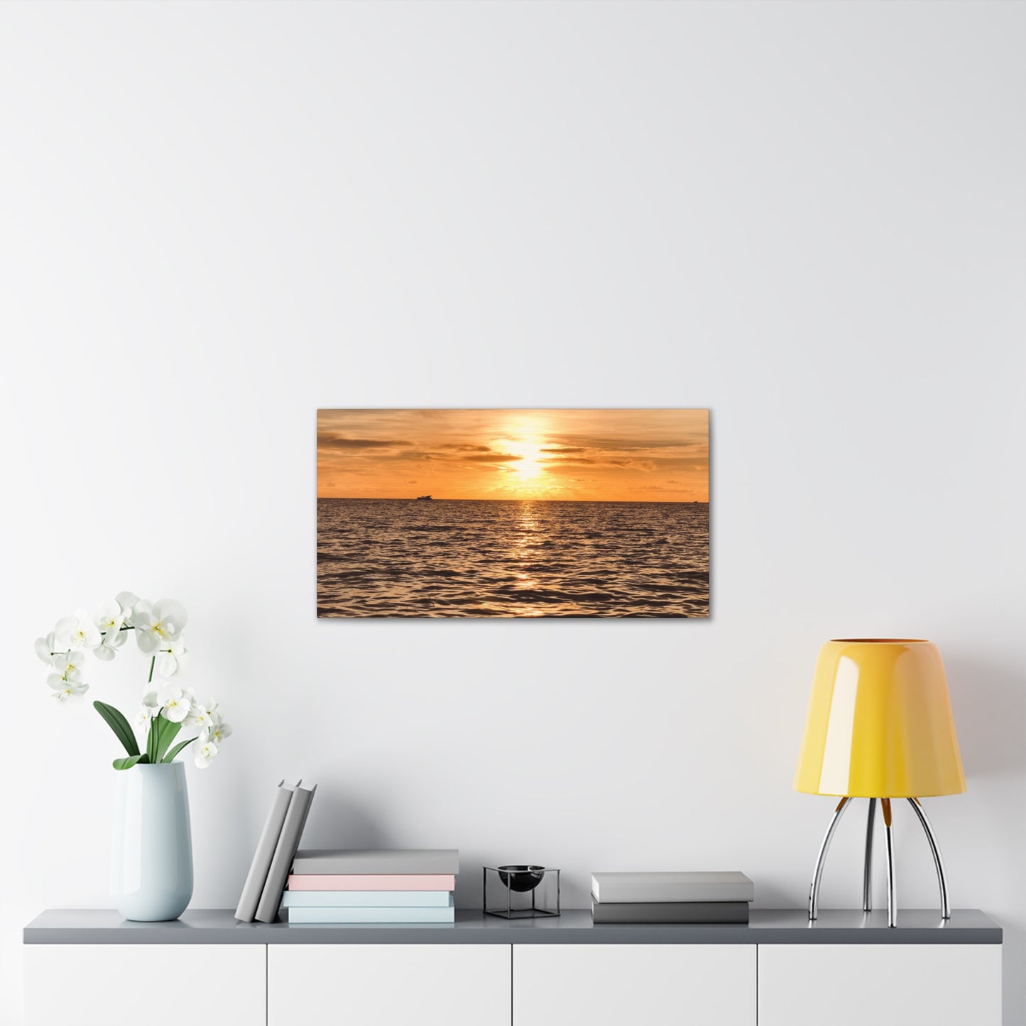 Sunset Canvas Wall Art, Warm Ocean Artwork, Home Decor, Coastal Vibes, Unique Gift for Ocean Lovers, Living Room Decor, Beach House Wall Art