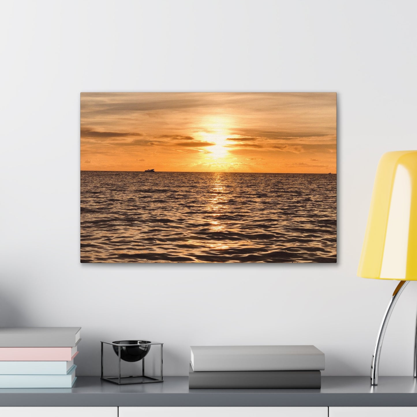 Sunset Canvas Wall Art, Warm Ocean Artwork, Home Decor, Coastal Vibes, Unique Gift for Ocean Lovers, Living Room Decor, Beach House Wall Art