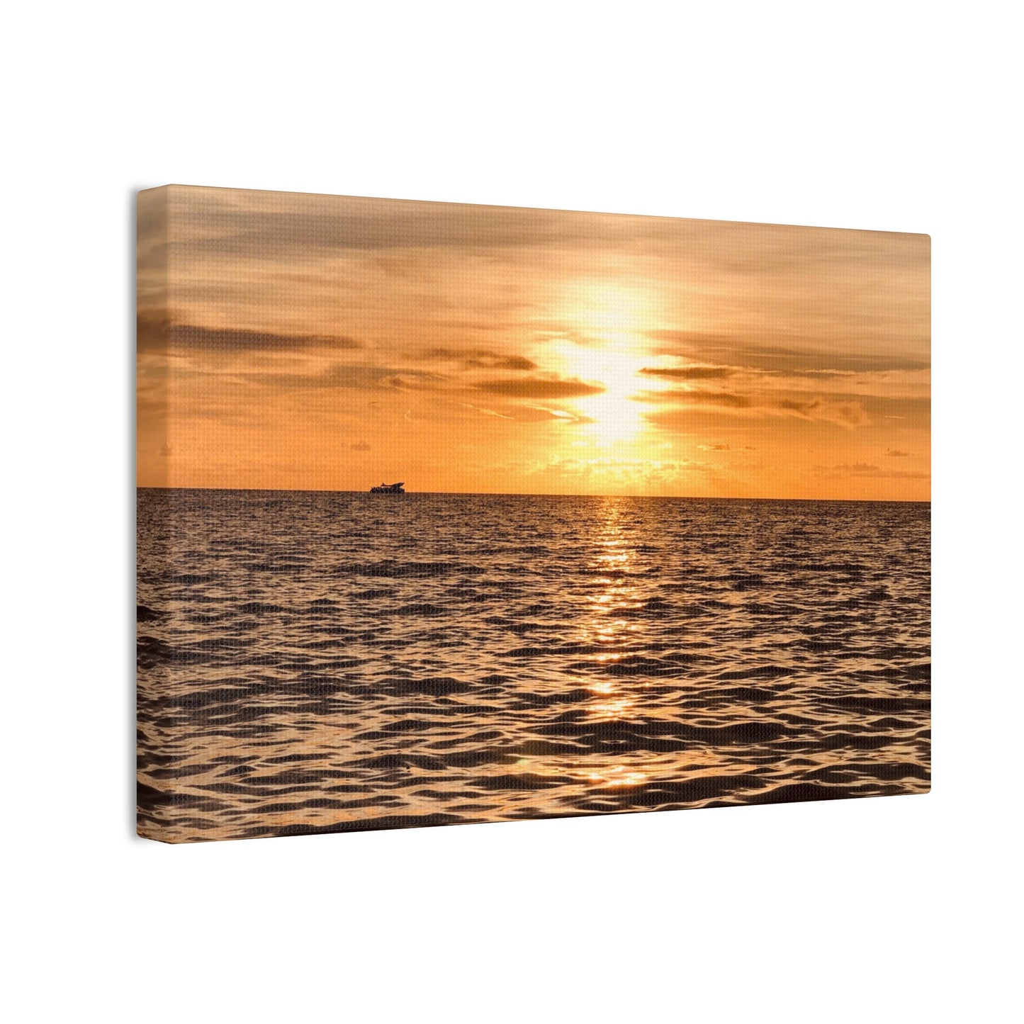 Sunset Canvas Wall Art, Warm Ocean Artwork, Home Decor, Coastal Vibes, Unique Gift for Ocean Lovers, Living Room Decor, Beach House Wall Art