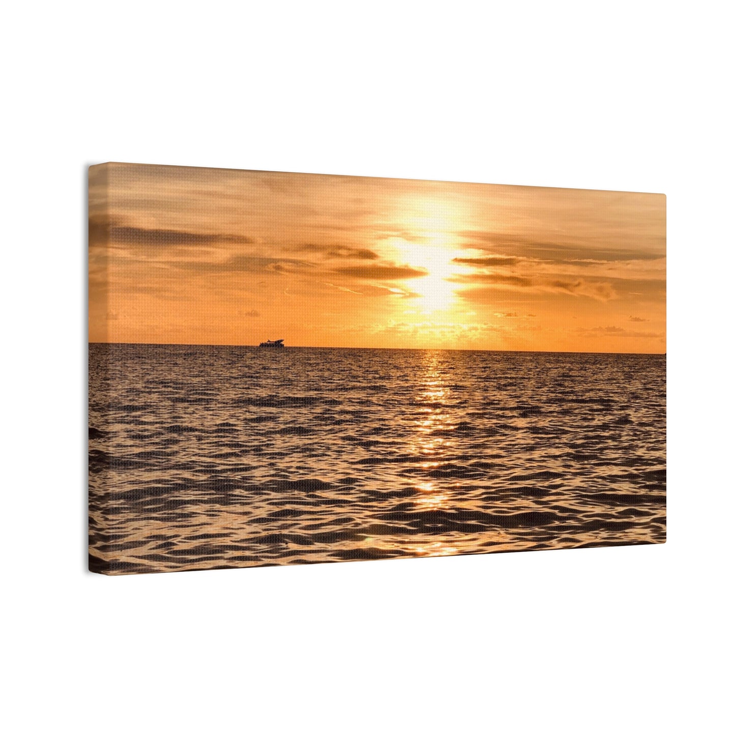 Sunset Canvas Wall Art, Warm Ocean Artwork, Home Decor, Coastal Vibes, Unique Gift for Ocean Lovers, Living Room Decor, Beach House Wall Art