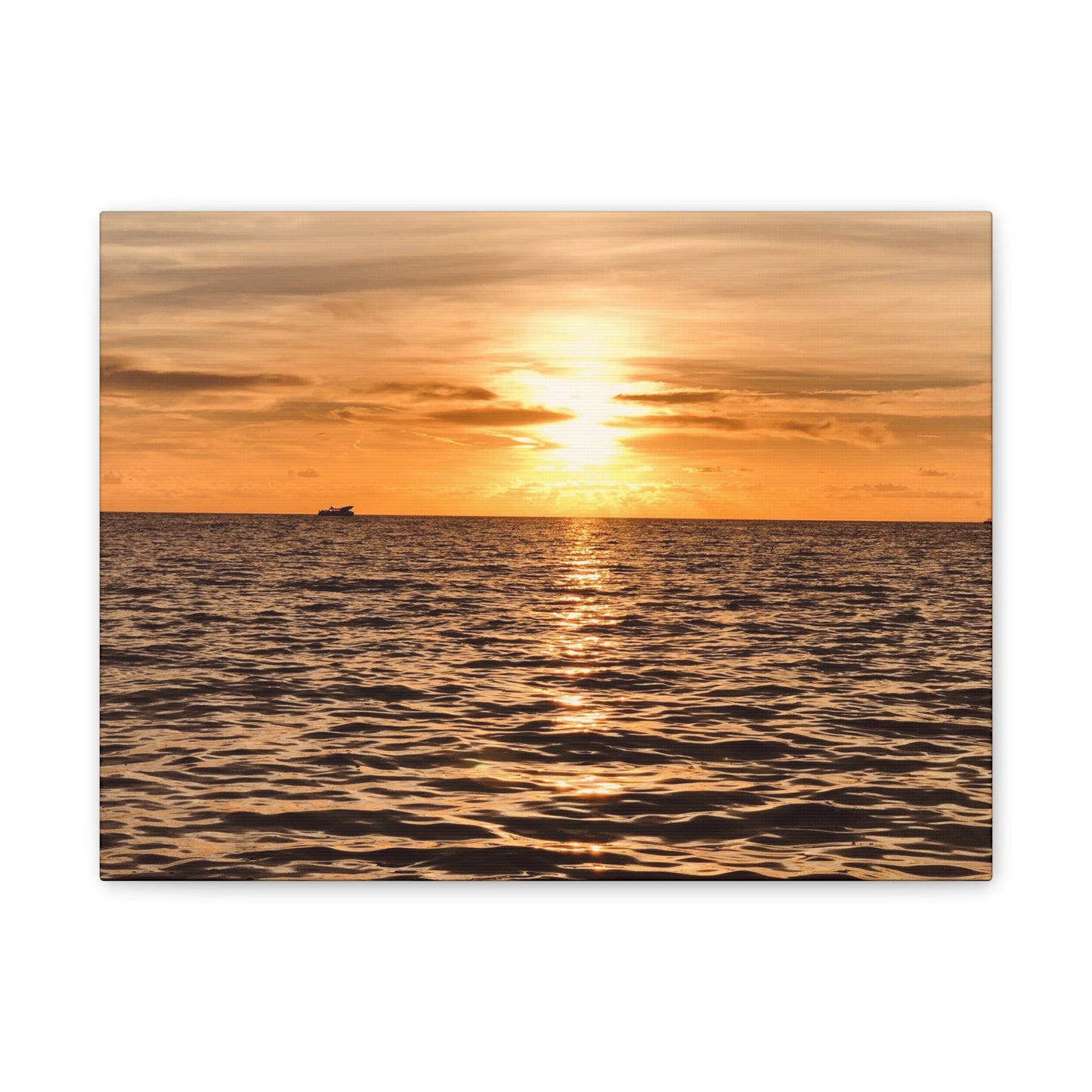 Sunset Canvas Wall Art, Warm Ocean Artwork, Home Decor, Coastal Vibes, Unique Gift for Ocean Lovers, Living Room Decor, Beach House Wall Art