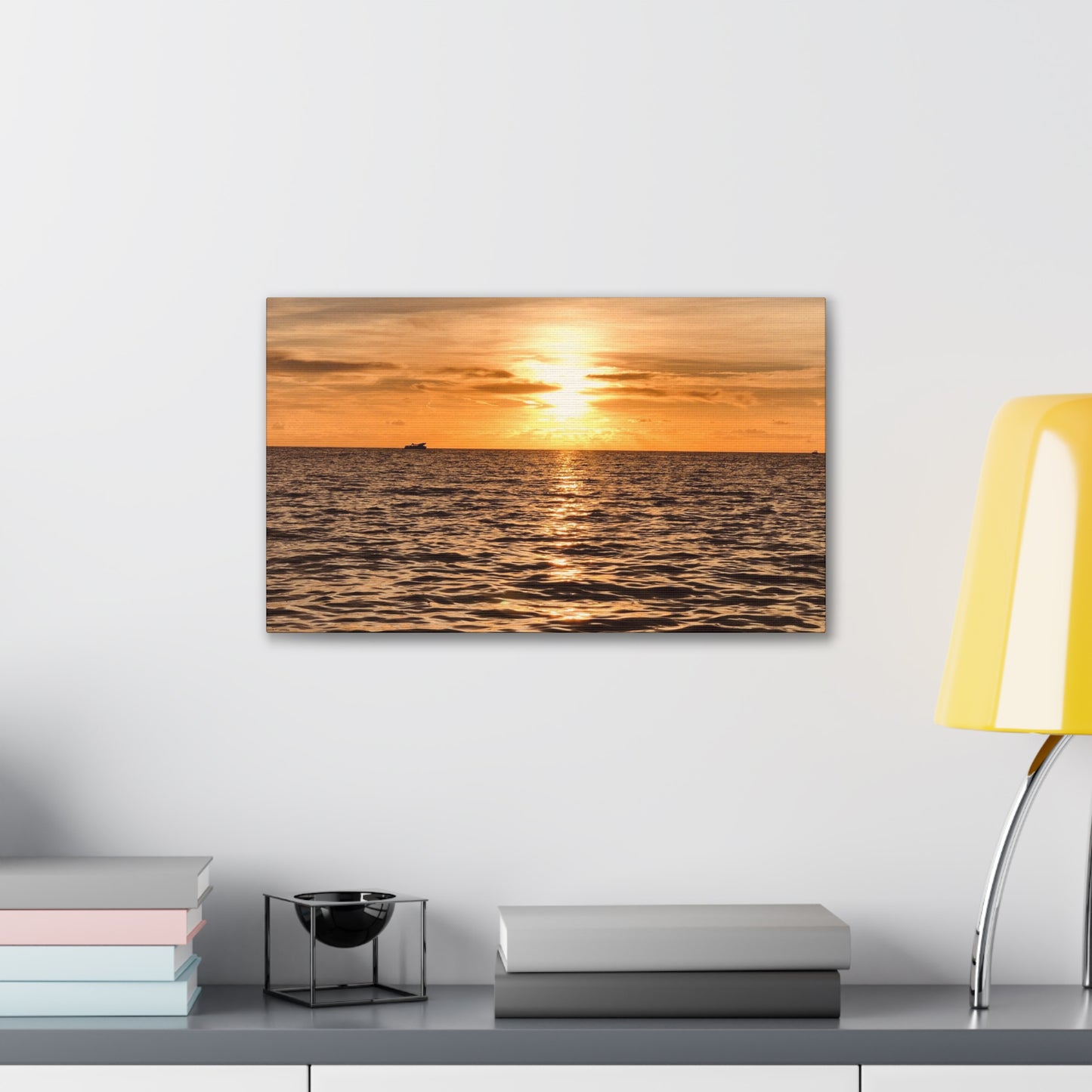 Sunset Canvas Wall Art, Warm Ocean Artwork, Home Decor, Coastal Vibes, Unique Gift for Ocean Lovers, Living Room Decor, Beach House Wall Art