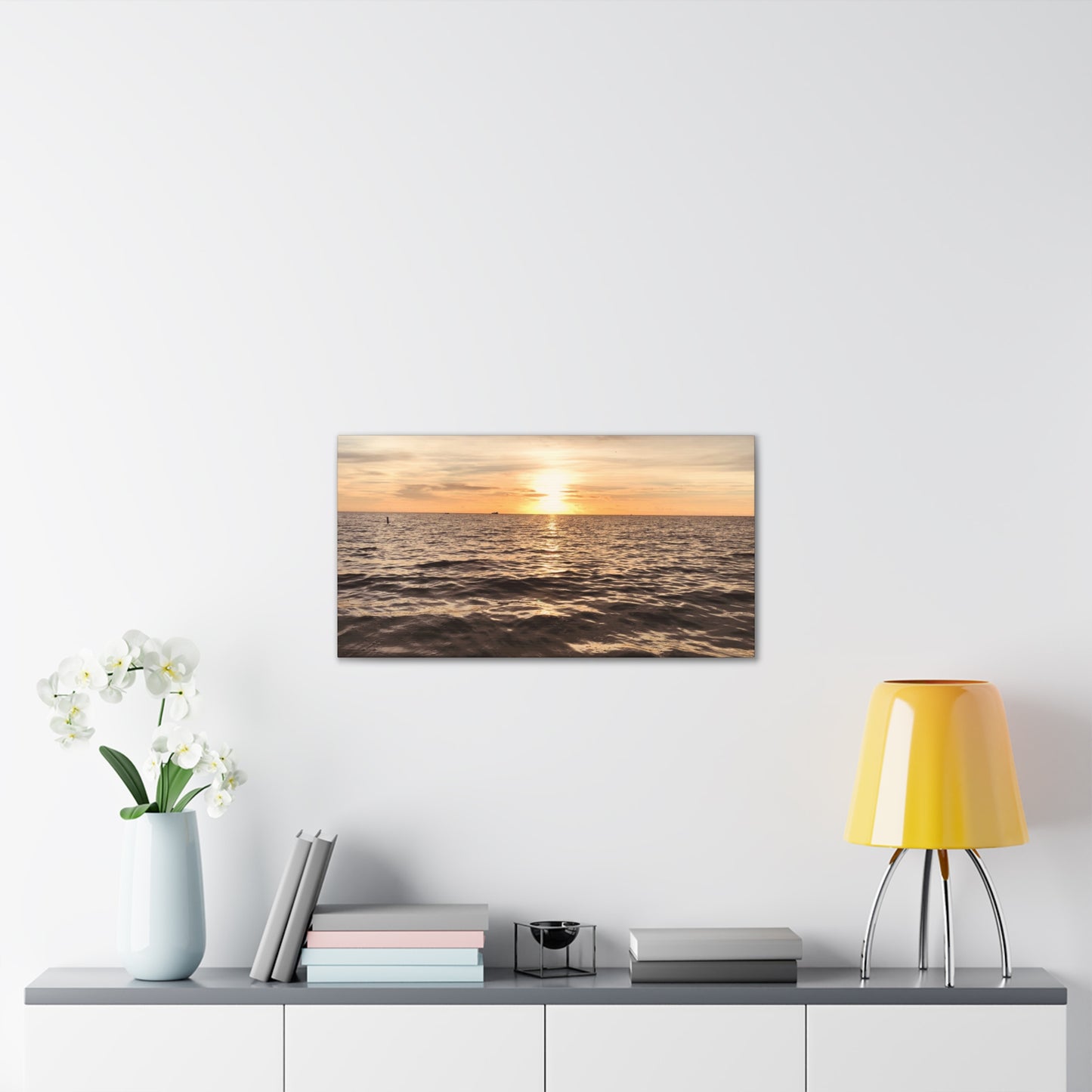 Serene Sunset Canvas Print, Ocean Art Wall Decor, Beach Home Decor, Nautical Gift for Beach Lovers, Sunset Photography Wall Art