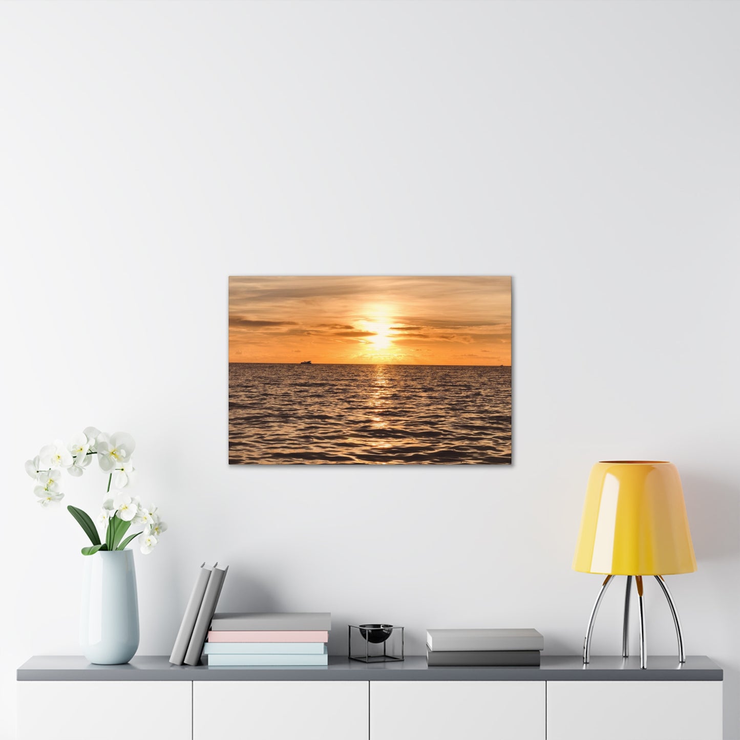 Sunset Canvas Wall Art, Warm Ocean Artwork, Home Decor, Coastal Vibes, Unique Gift for Ocean Lovers, Living Room Decor, Beach House Wall Art