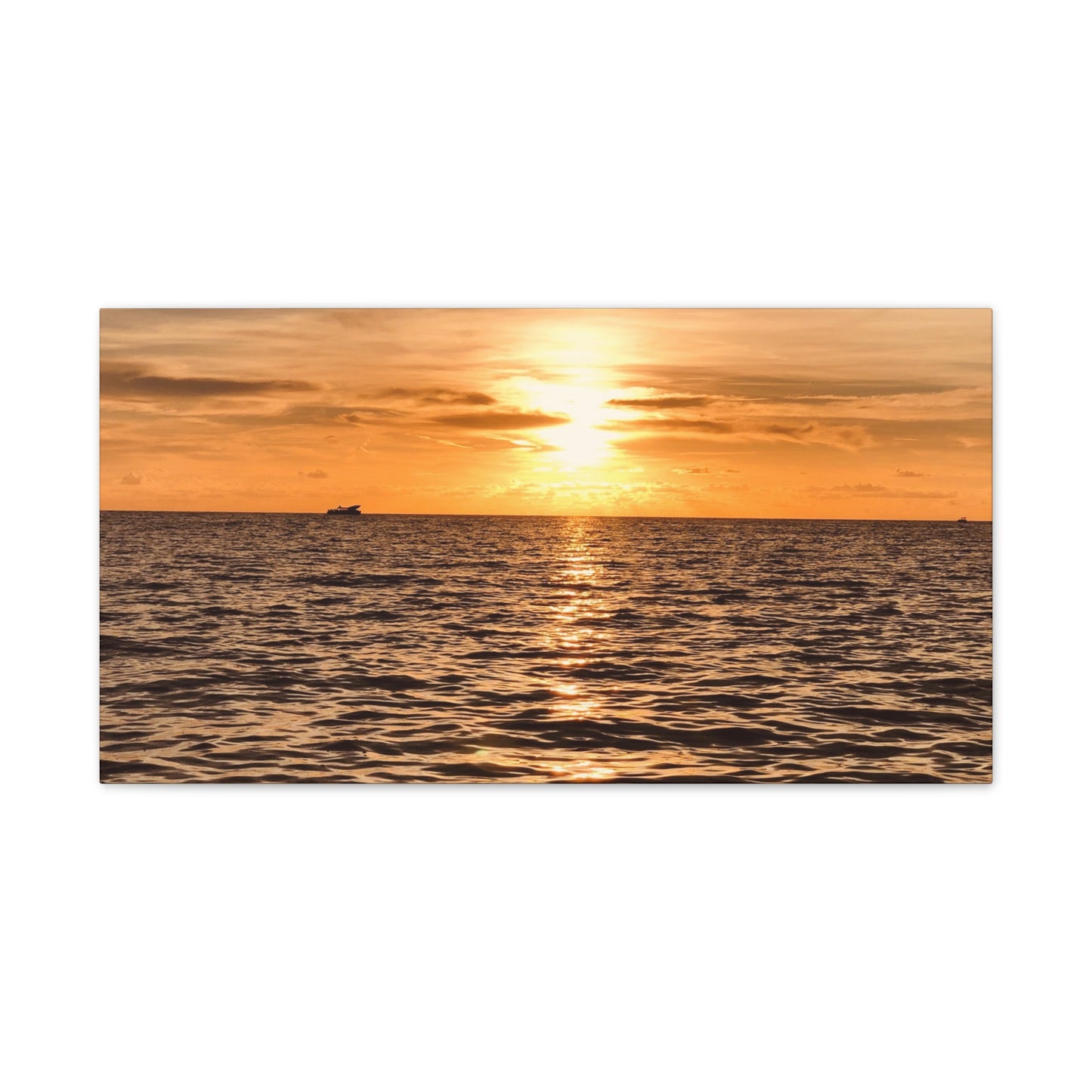 Sunset Canvas Wall Art, Warm Ocean Artwork, Home Decor, Coastal Vibes, Unique Gift for Ocean Lovers, Living Room Decor, Beach House Wall Art