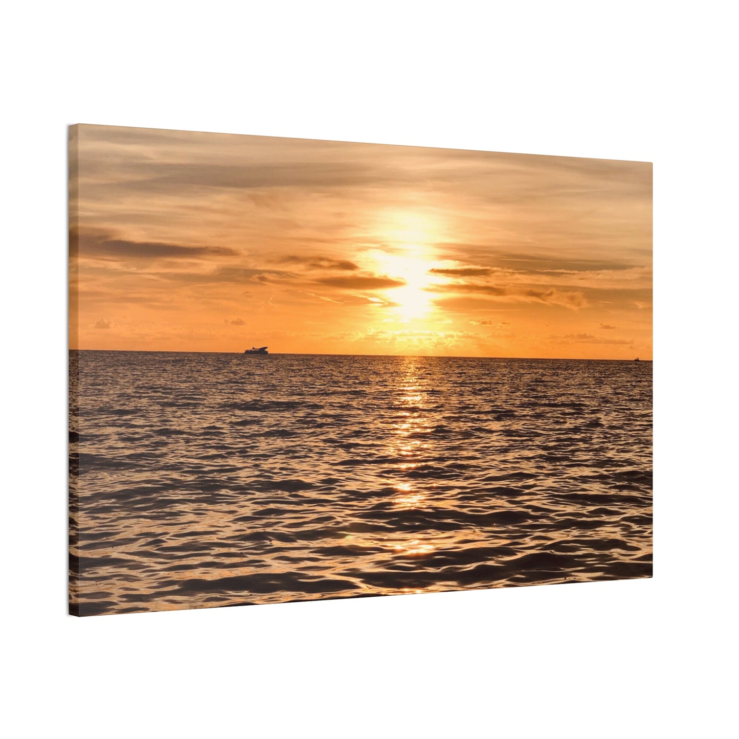 Sunset Canvas Wall Art, Warm Ocean Artwork, Home Decor, Coastal Vibes, Unique Gift for Ocean Lovers, Living Room Decor, Beach House Wall Art