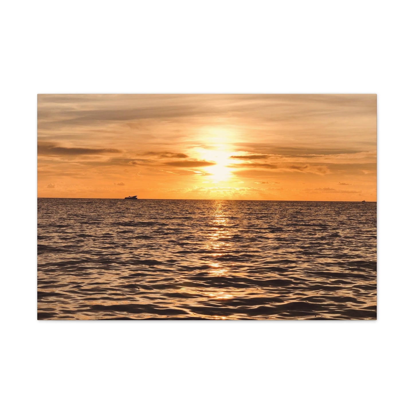 Sunset Canvas Wall Art, Warm Ocean Artwork, Home Decor, Coastal Vibes, Unique Gift for Ocean Lovers, Living Room Decor, Beach House Wall Art