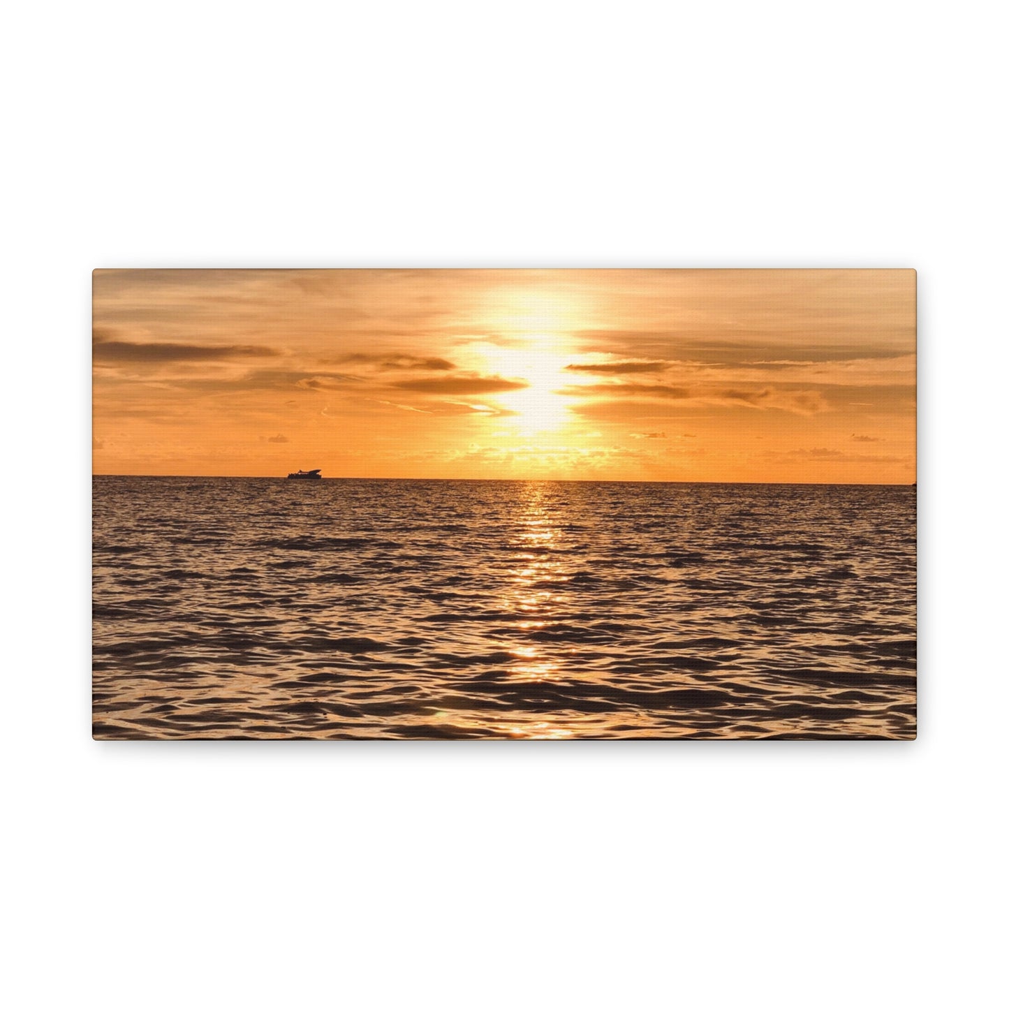 Sunset Canvas Wall Art, Warm Ocean Artwork, Home Decor, Coastal Vibes, Unique Gift for Ocean Lovers, Living Room Decor, Beach House Wall Art