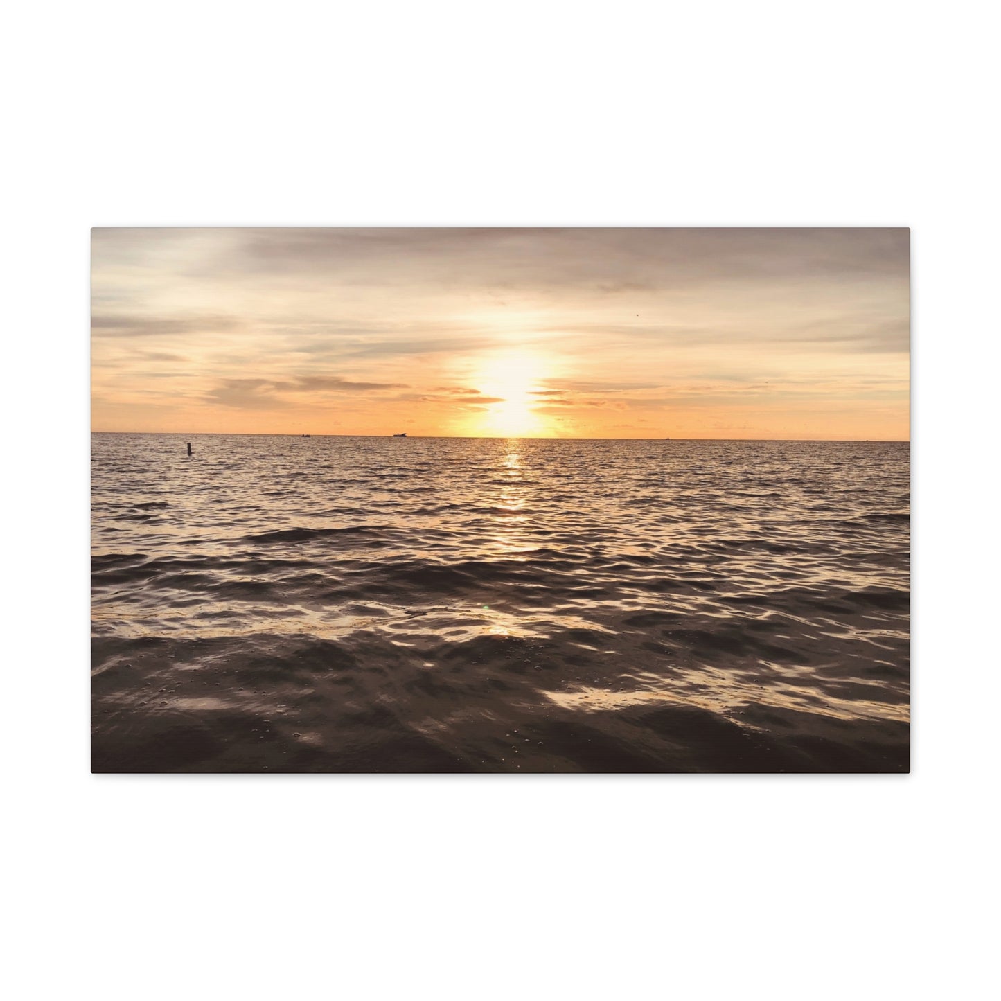 Serene Sunset Canvas Print, Ocean Art Wall Decor, Beach Home Decor, Nautical Gift for Beach Lovers, Sunset Photography Wall Art