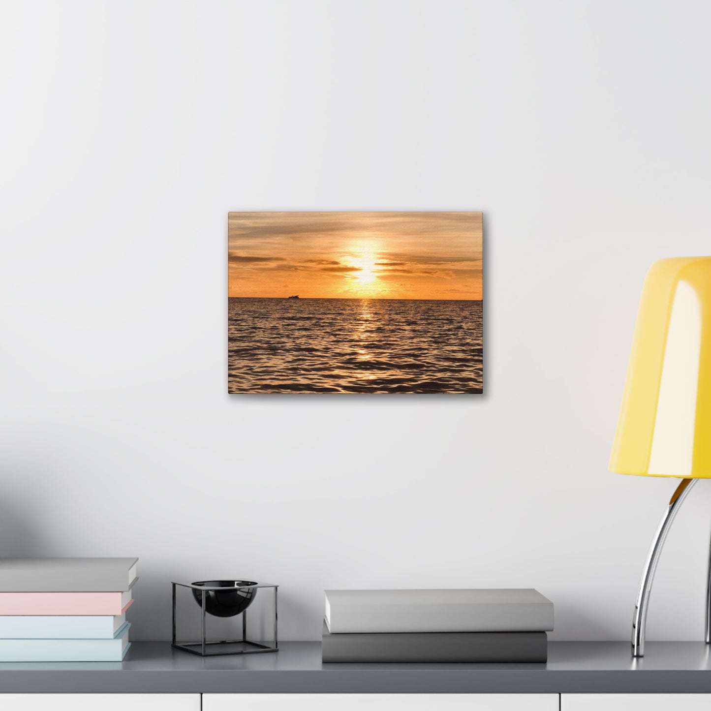 Sunset Canvas Wall Art, Warm Ocean Artwork, Home Decor, Coastal Vibes, Unique Gift for Ocean Lovers, Living Room Decor, Beach House Wall Art