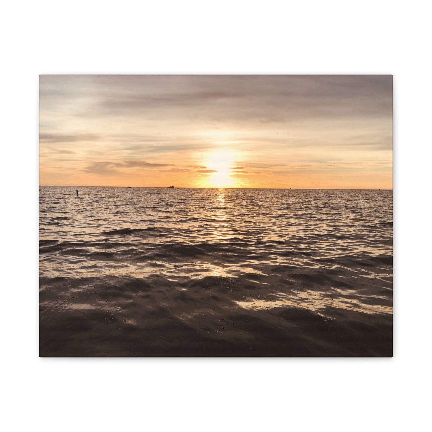 Serene Sunset Canvas Print, Ocean Art Wall Decor, Beach Home Decor, Nautical Gift for Beach Lovers, Sunset Photography Wall Art