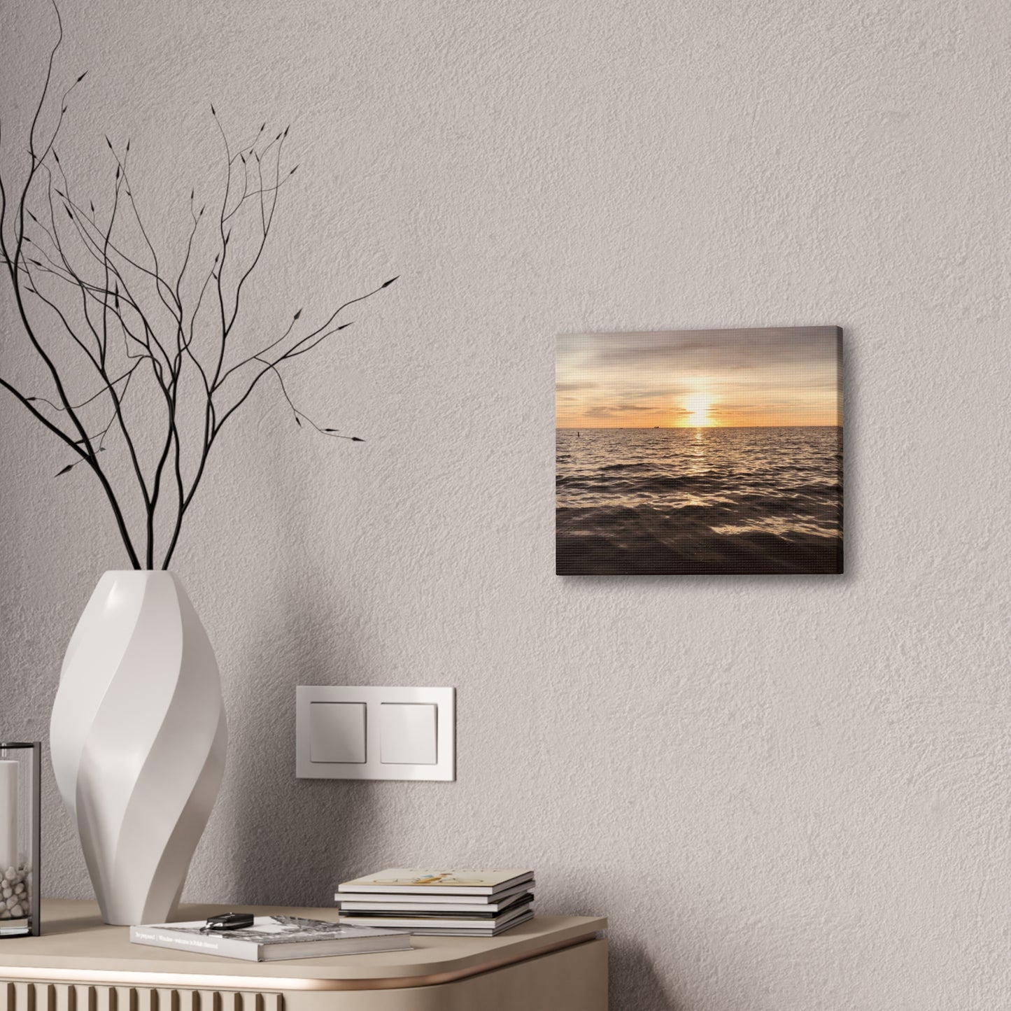 Serene Sunset Canvas Print, Ocean Art Wall Decor, Beach Home Decor, Nautical Gift for Beach Lovers, Sunset Photography Wall Art