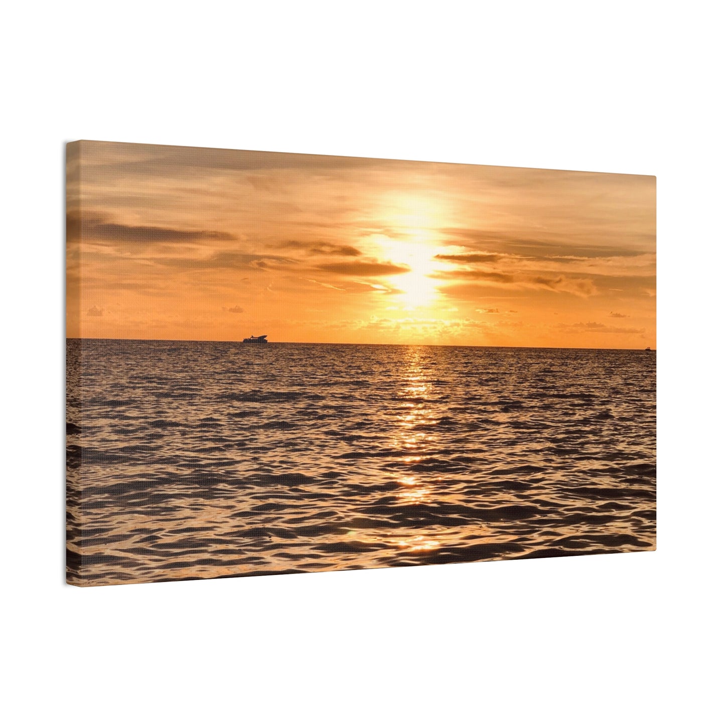 Sunset Canvas Wall Art, Warm Ocean Artwork, Home Decor, Coastal Vibes, Unique Gift for Ocean Lovers, Living Room Decor, Beach House Wall Art